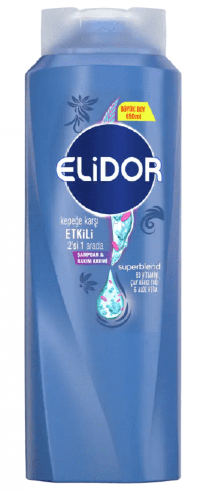 Elidor Kepeğe Karşı Etkili 2 si 1 Arada Şampuan 650 ml
