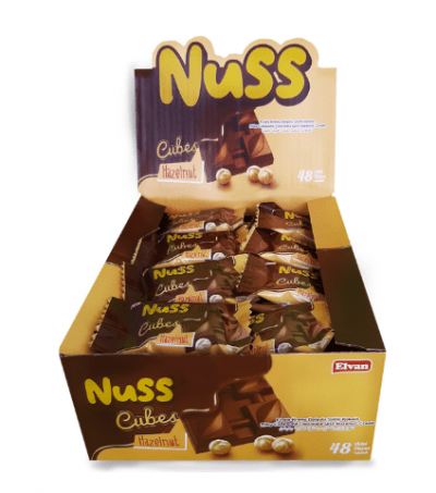 Elvan Nuss Cubes Fındık Krema Dolgulu Sütlü Kokolin 12gr 