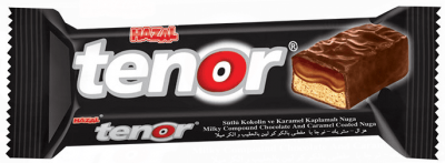 Hazal Tenor Sütlü Kokolin Karamel Kaplı Nuga Bar 18 Gr