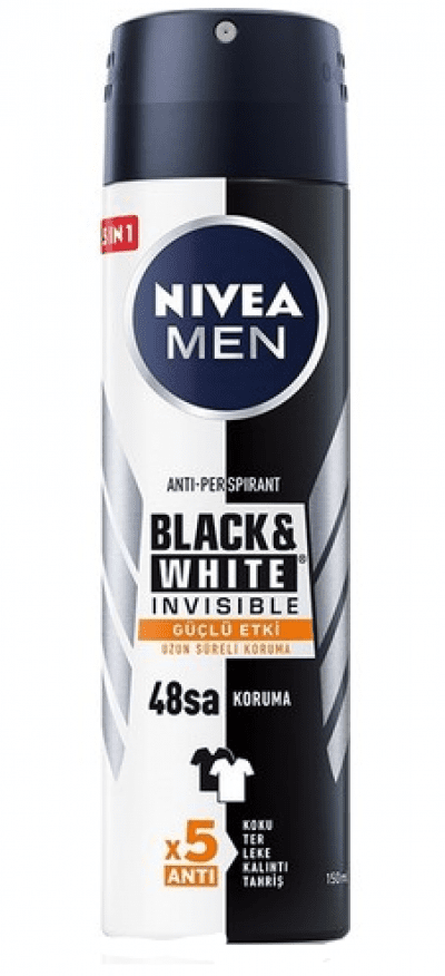 Nivea Men Black & White Invisible Strong Effect Men Spray 150 ml