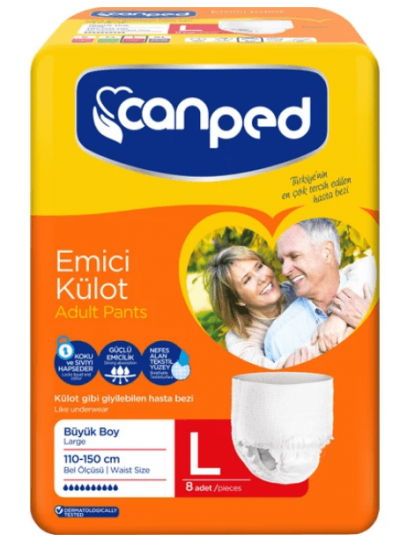 Canped Absorbent Panty Adult Diapers Size L  8 pcs
