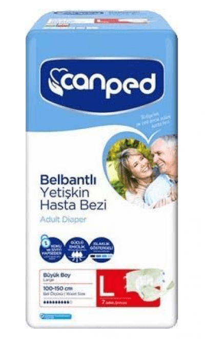 Canped Belbantlı Yetişkin Hasta Bezi Beden L 7 adet