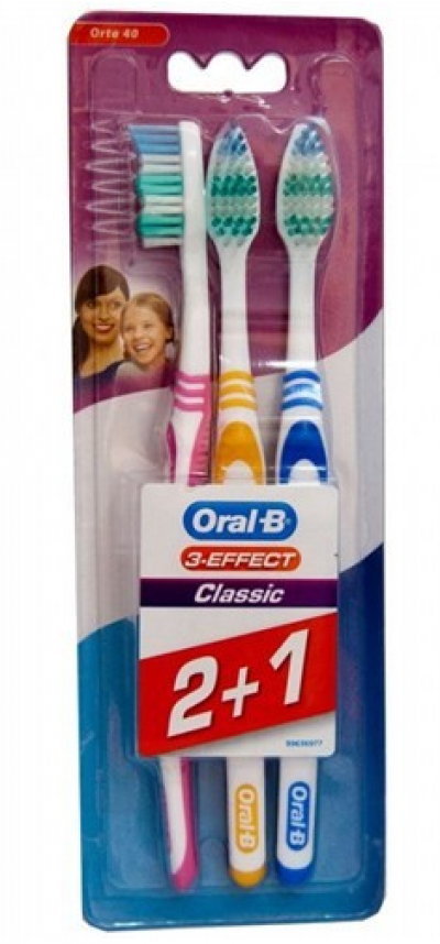Oral B 3 Effect Classic Toothbrush  2+1 pcs