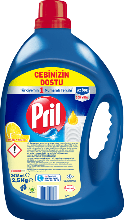 Pril Sıvı Bulaşık Deterjanı Limon 2.5 kg