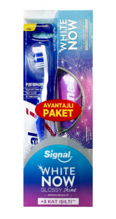 Signal White Now Glossy Shine Diş Macunu 75 ml+Diş Fırçası 1 adet
