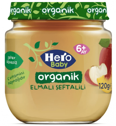 Ülker Hero Baby Organic Apple Peach Baby Food 120 gr