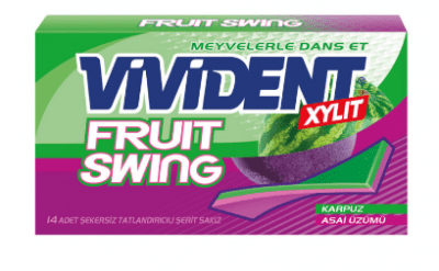 Vivident Fruit Swing Watermelon&Asai Grape Flavored Gum  26 gr